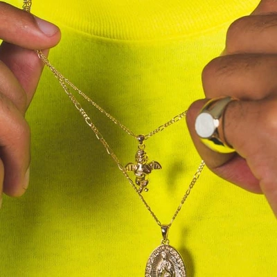 Shop Serge Denimes Gold Baby Cherub Necklace