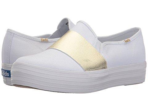 white and gold keds
