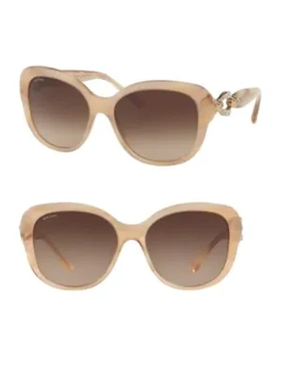 Shop Bvlgari 57mm Square Sunglasses In Blonde