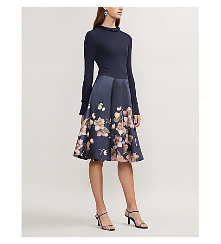 ted baker arboretum knitted bodice dress