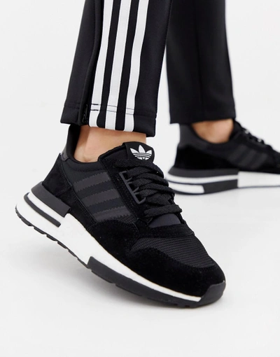 Shop Adidas Originals Zx 500 Rm Sneakers In Black - Black