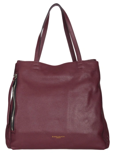 Shop Gianni Chiarini Leather Shoulder Bag In Merlot
