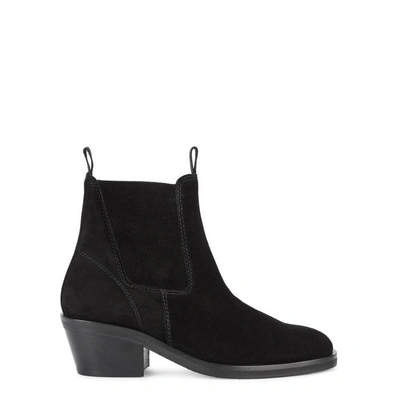 Shop Acne Studios Black Suede Ankle Boots