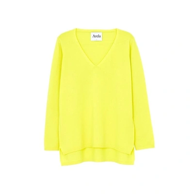 Shop Arela Vija Cashmere Sweater In Bright Yellow In Fluorescent Yellow