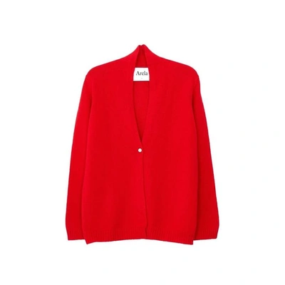 Shop Arela Suzann Cashmere Cardigan In Red In Bright Red