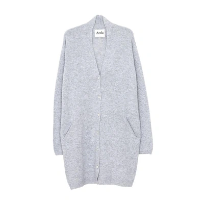 Shop Arela Frances Cashmere Cardigan In Light Grey In Light Melange Grey