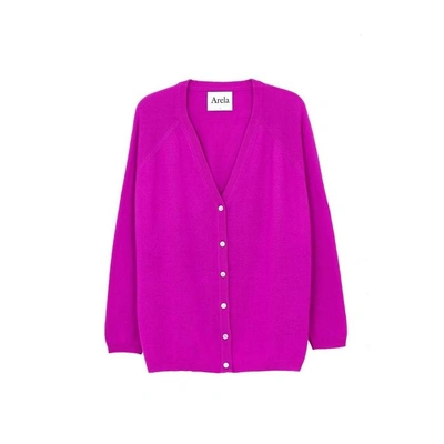 Shop Arela Jill Cashmere Cardigan In Bright Pink In Fluorescent Pink