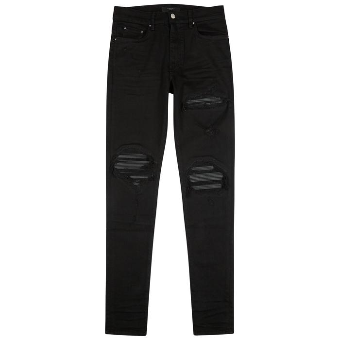 Amiri Mx1 Black Distressed Skinny Jeans | ModeSens