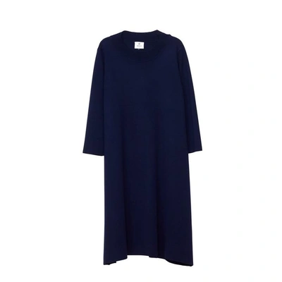 Shop Arela Dolly Merino Wool Dress In Dark Blue In Navy