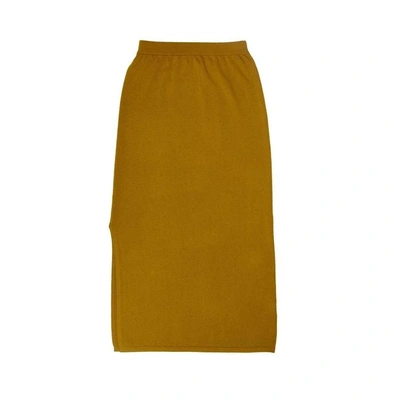 Shop Arela Kelly Cashmere Skirt In Yellow In Mustard Yellow