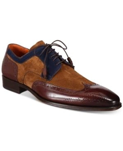 Shop Mezlan Men's Tri-tone Wingtip Oxfords Men's Shoes In Brown/ Blue