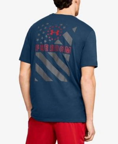 Shop Under Armour Men's Charged Cotton Graphic T-shirt In Navy