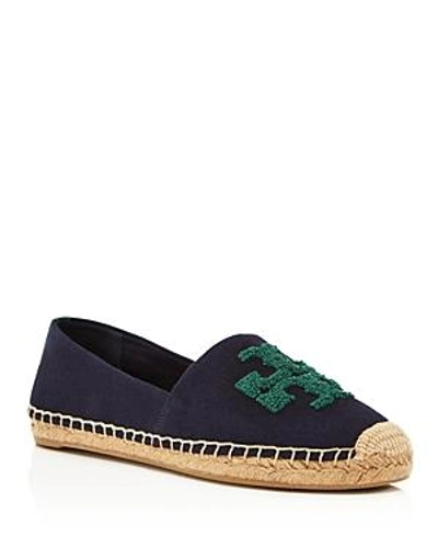 Shop Tory Burch Women's Elisa Logo Canvas Espadrille Flats In Perfect Navy