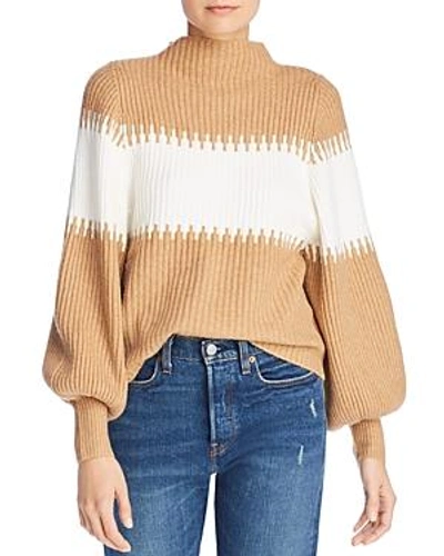 Shop French Connection Sophia Knit Sweater In Camel/white