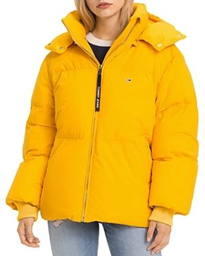 Shop Tommy Jeans Oversized Puffer Jacket In Mango Mojito