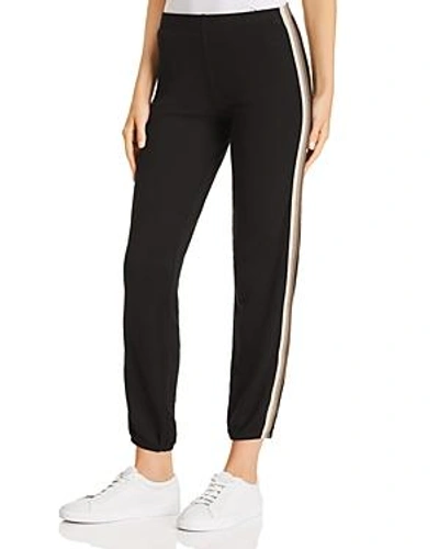 Shop Monrow Cropped Track Pants In Black