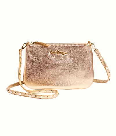 Shop Lilly Pulitzer Studded Leather Cruisin Crossbody Bag In Gold Metallic