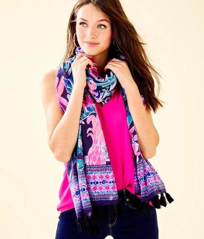 Shop Lilly Pulitzer Resort Scarf In Onyx Reef Madness