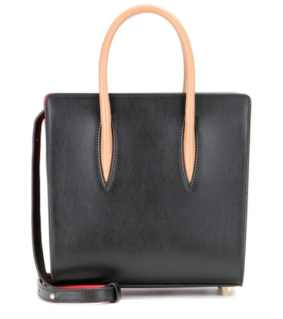 Shop Christian Louboutin Paloma Small Embellished Leather Tote In Black