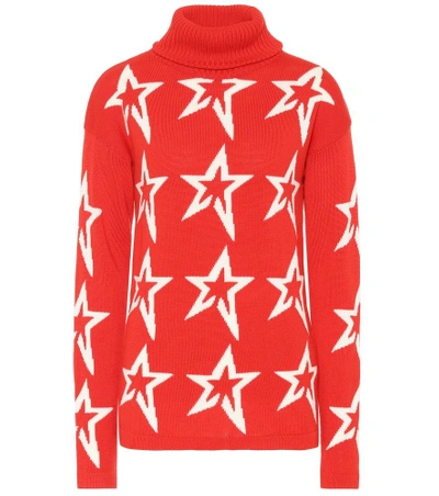 Shop Perfect Moment Stardust Wool Ski Sweater In Red