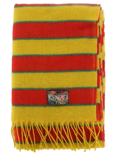 Shop Kenzo The Memento Scarf In Red/yellow