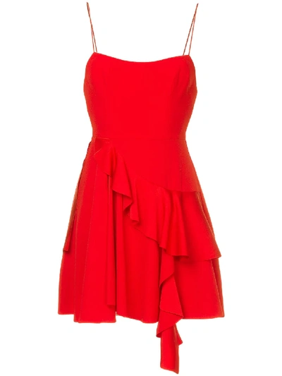 Shop Alex Perry Square Neck Mini Dress In Red