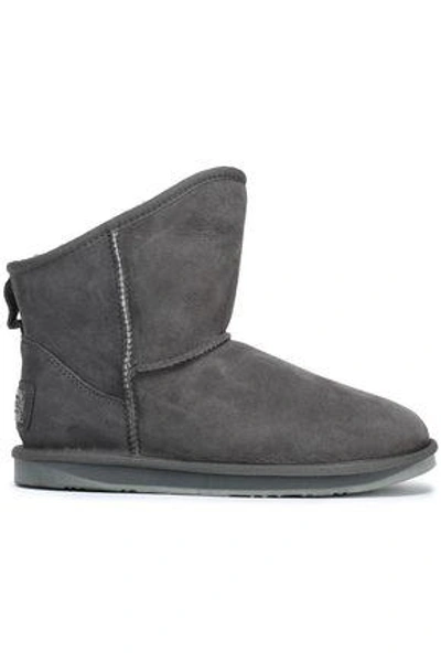 Shop Australia Luxe Collective Cosy Shearling Ankle Boots In Dark Gray