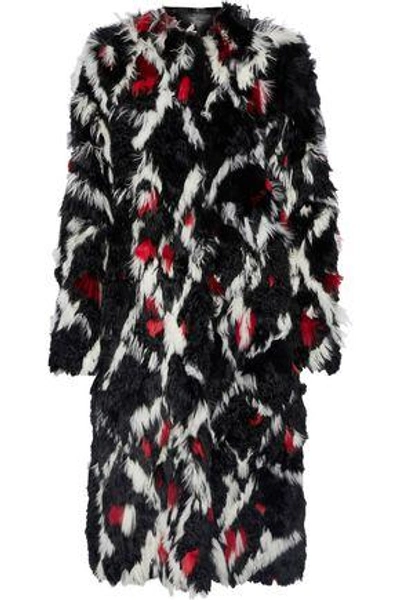 Shop Proenza Schouler Woman Intarsia Alpaca Coat Black