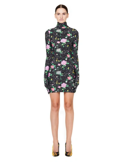 Shop Vetements Roses Printed Styling Dress In Black