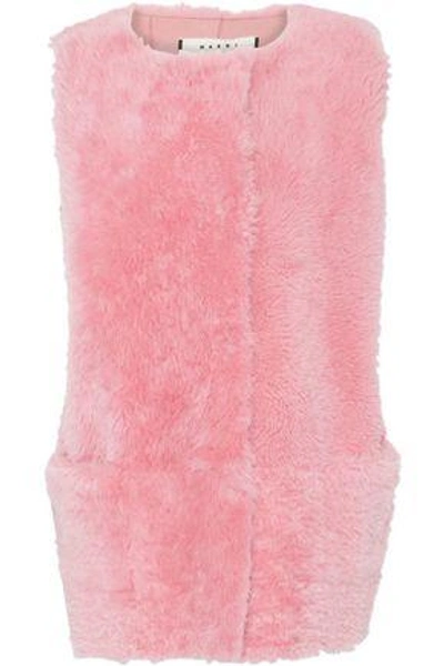 Shop Marni Woman Shearling Vest Baby Pink
