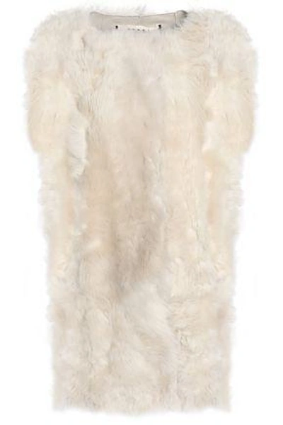 Shop Marni Woman Shearling Vest Ecru