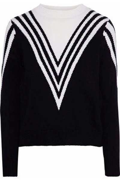 Shop Raoul Woman Intarsia Cotton Sweater Black