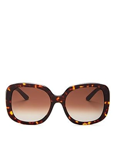Shop Burberry Women's Polarized Cat Eye Sunglasses, 48mm In Dark Havana/gray