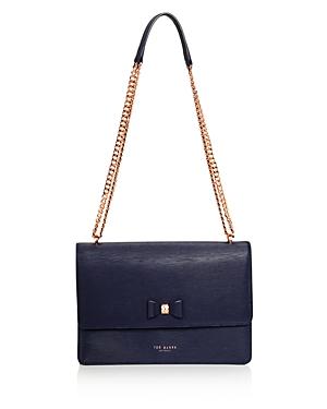 delila bow detail leather cross body bag