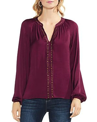 Shop Vince Camuto Studded-trim Top In Manor Red