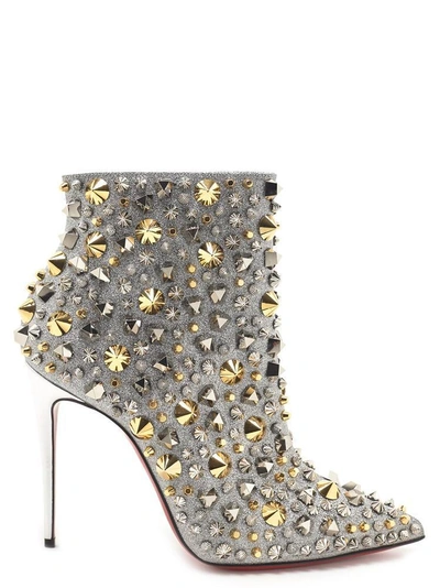 Shop Christian Louboutin So Full Kate Ankle Boots In Silver