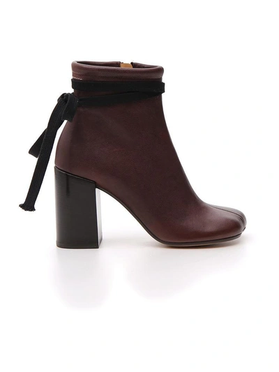 Shop Mm6 Maison Margiela Tabi Ankle Boots In Brown