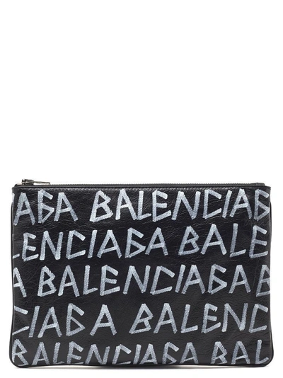 Balenciaga Graffiti Clutch In Black ModeSens