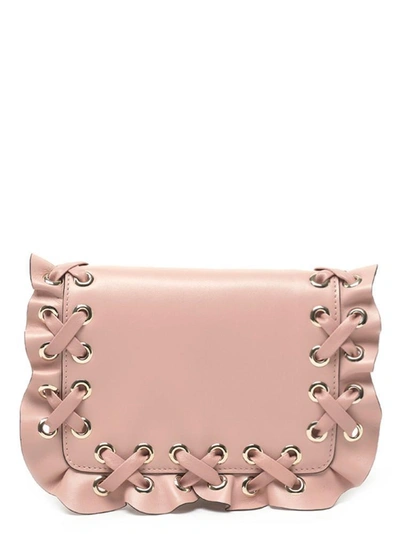 Shop Red Valentino Rock Ruffle Clutch In Pink