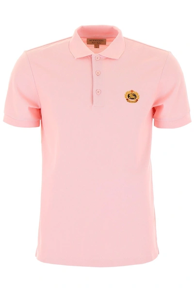 Shop Burberry Densford Polo Shirt In Pink