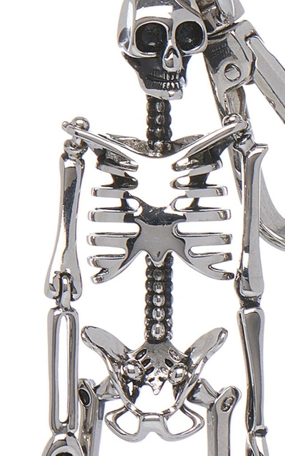 Shop Alexander Mcqueen Skull Bottle-opener Keychain In Silver