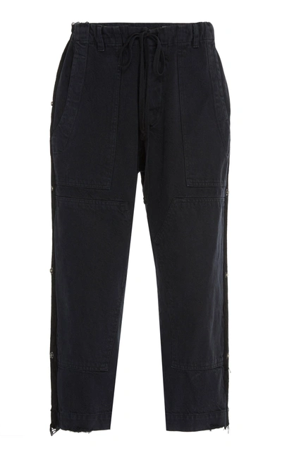 Shop Greg Lauren Cropped Denim Pant In Black