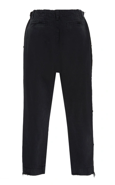 Shop Greg Lauren Cropped Denim Pant In Black