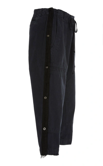 Shop Greg Lauren Cropped Denim Pant In Black