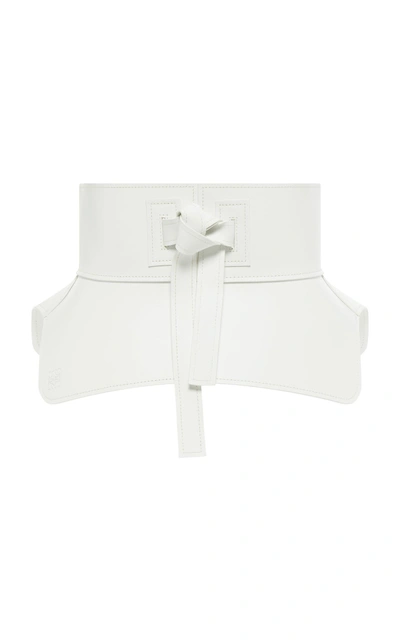 Shop Loewe Obi Leather Belt  In White
