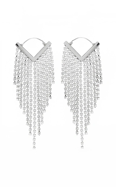 Shop Isabel Marant Freak Out Crystal Earrings In Silver