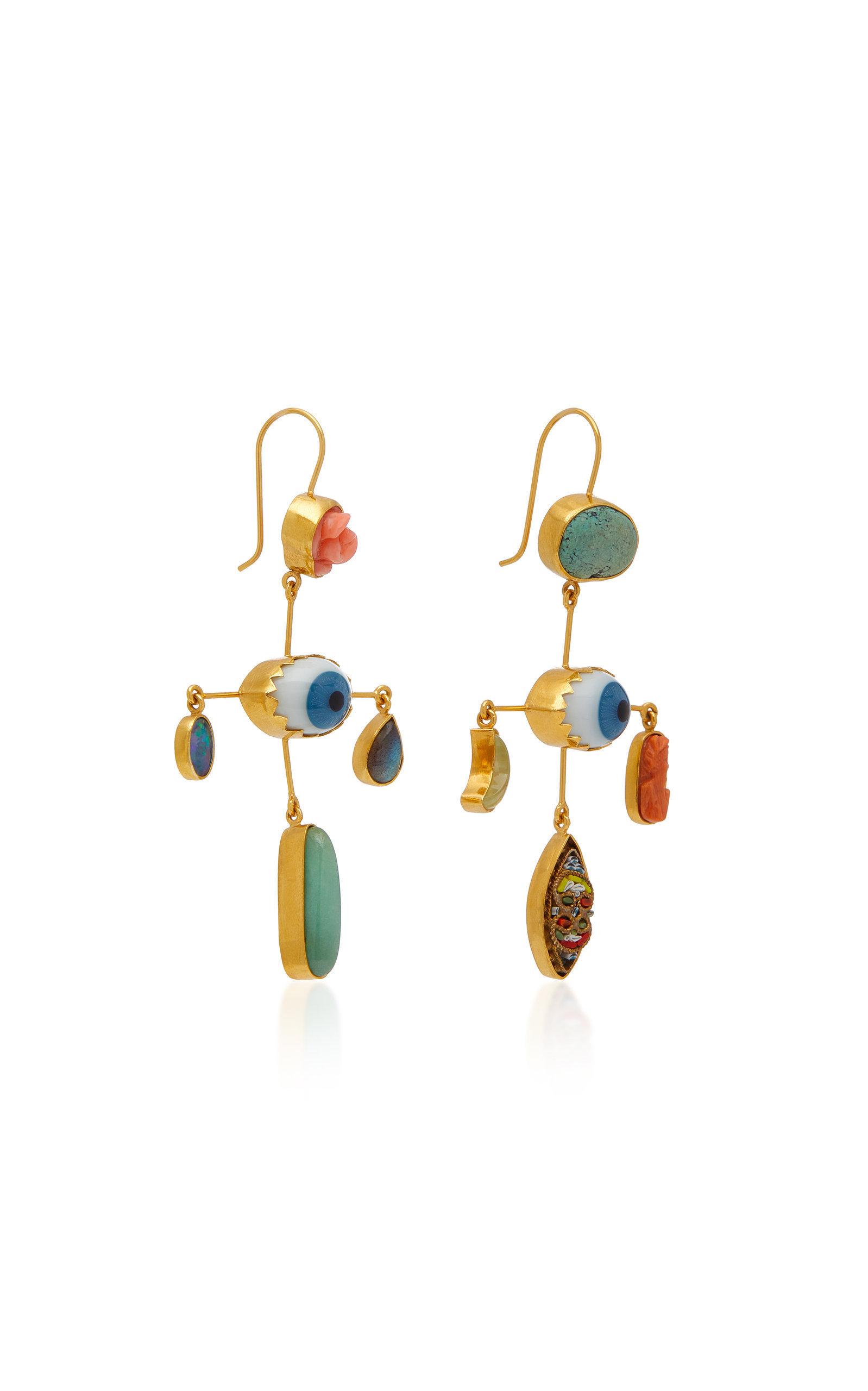 Grainne Morton Eye Cross Gold-tone Drop Earrings In Multi | ModeSens