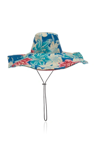 Shop Etro Tropical Print Sun Hat In Blue