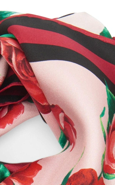 Shop Dolce & Gabbana Floral-print Silk-twill Scarf In Multi
