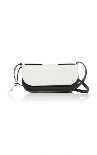 Shop Loewe Gate Two-tone Leather Wallet In Black/white